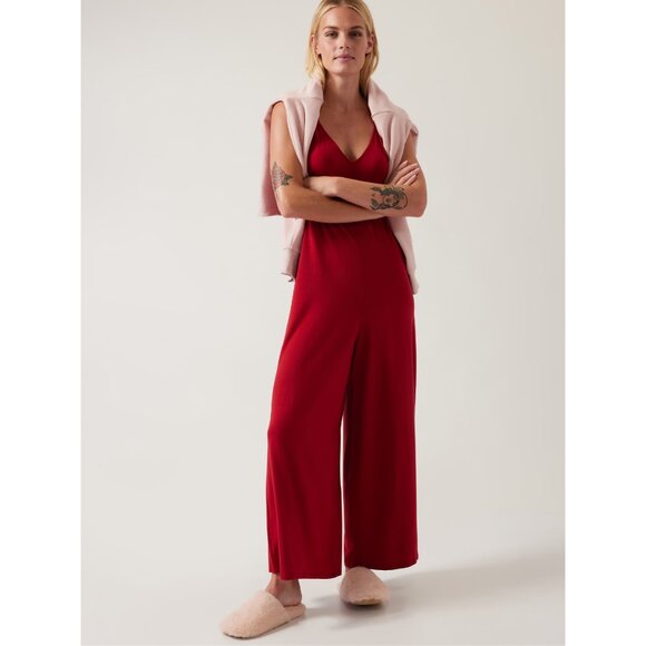 Athleta Pants - Athleta Nighttime Bliss Sleep V-Neck Romper Jumpsuit Wide Flare Leg Relaxed Fit